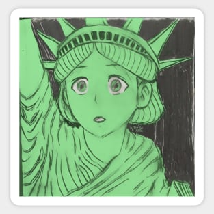 Shocked Lady Liberty Sticker